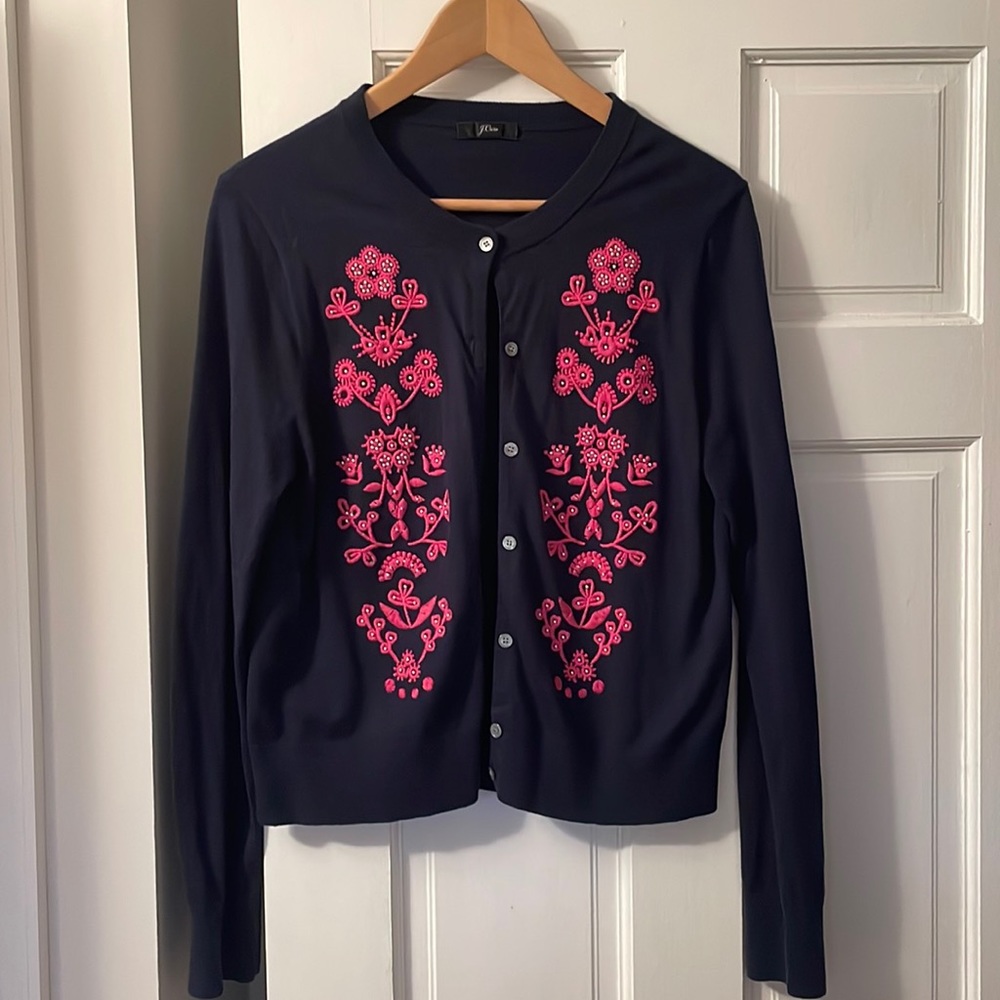 High quality J. Crew embroidered Sweater